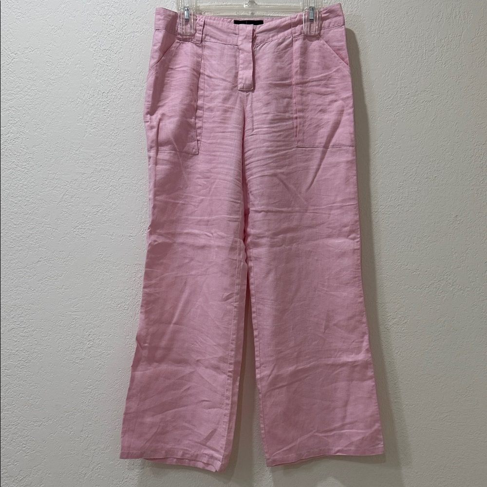 Moda International Pink Wide Leg Pants, linen.